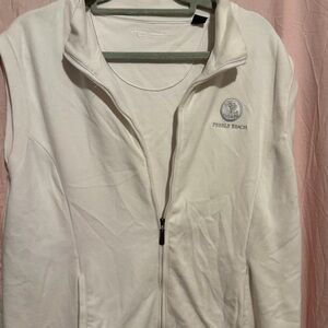 Pebble Beach Cream Zip-Up Vest